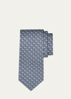 FerragamoMen's Gancio Sea Lion-Print Tie
