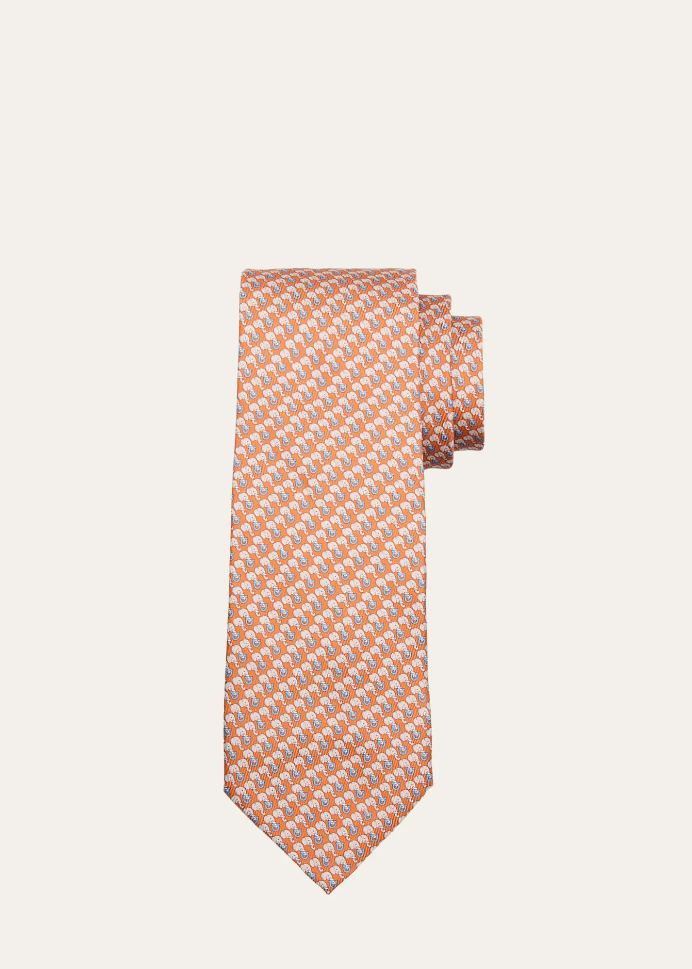 FerragamoMen's Micro-Elephant and Gancio Print Tie