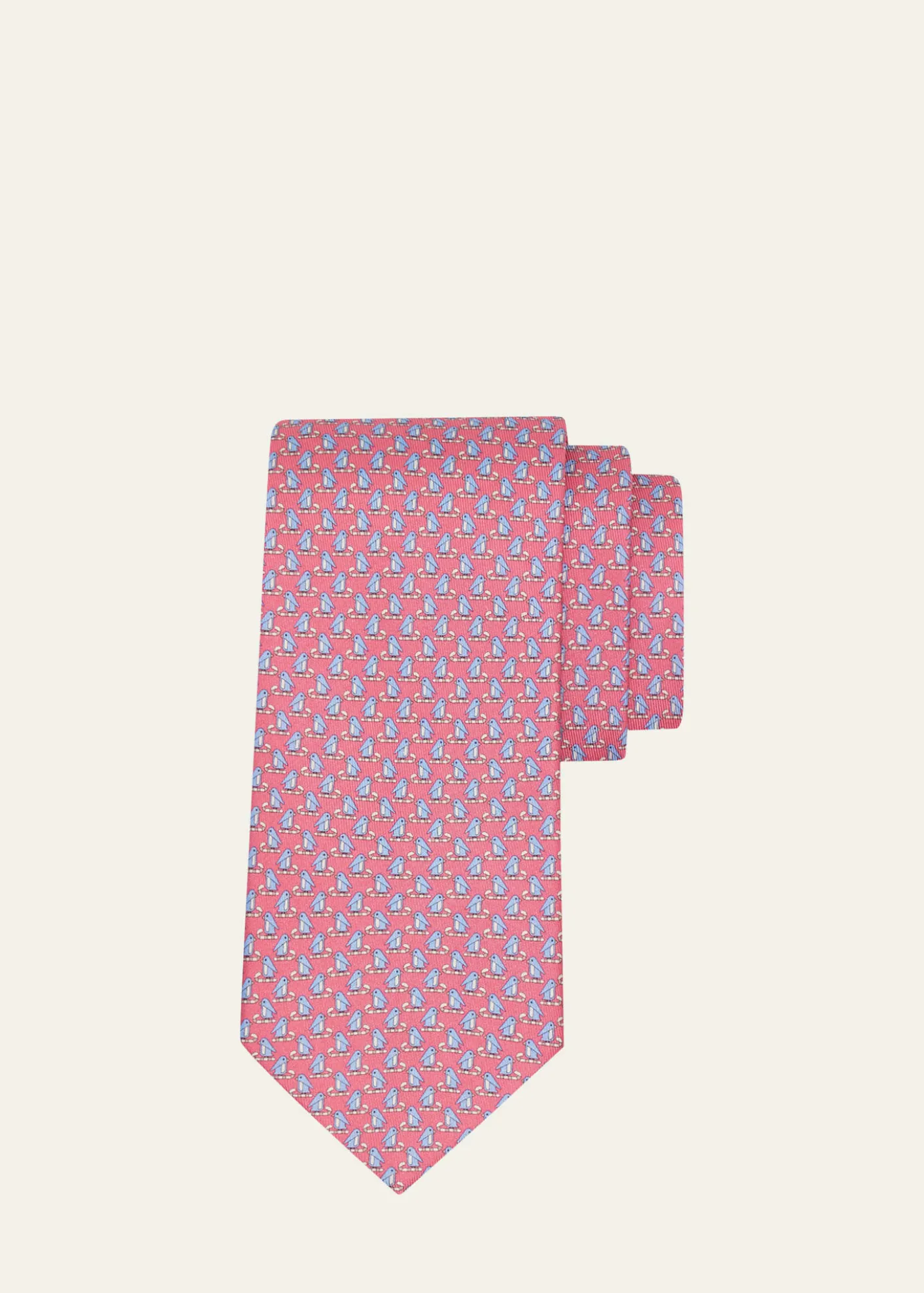 FerragamoMen's Penguin on Sled Silk Tie