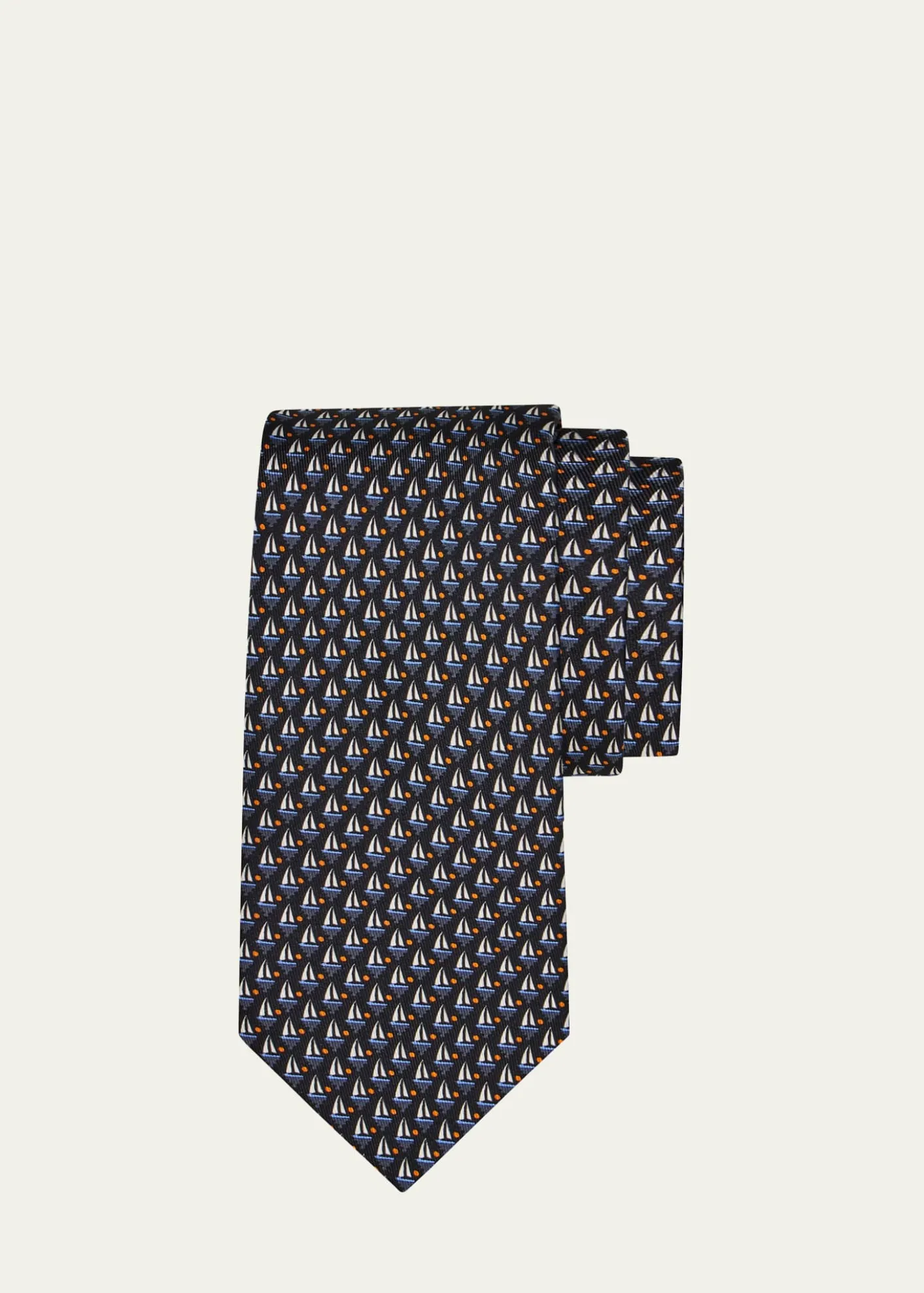 FerragamoMen's Sailboat Micro-Print Tie