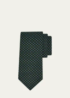 FerragamoMen's Woven Geometric Jacquard Silk Tie