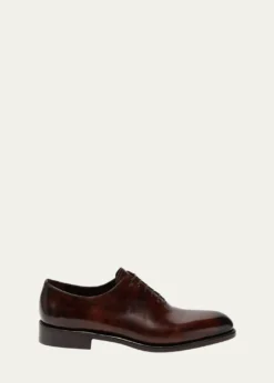 FerragamoMen's Angiolo Tramezza Whole-Cut Leather Lace-Up Shoes