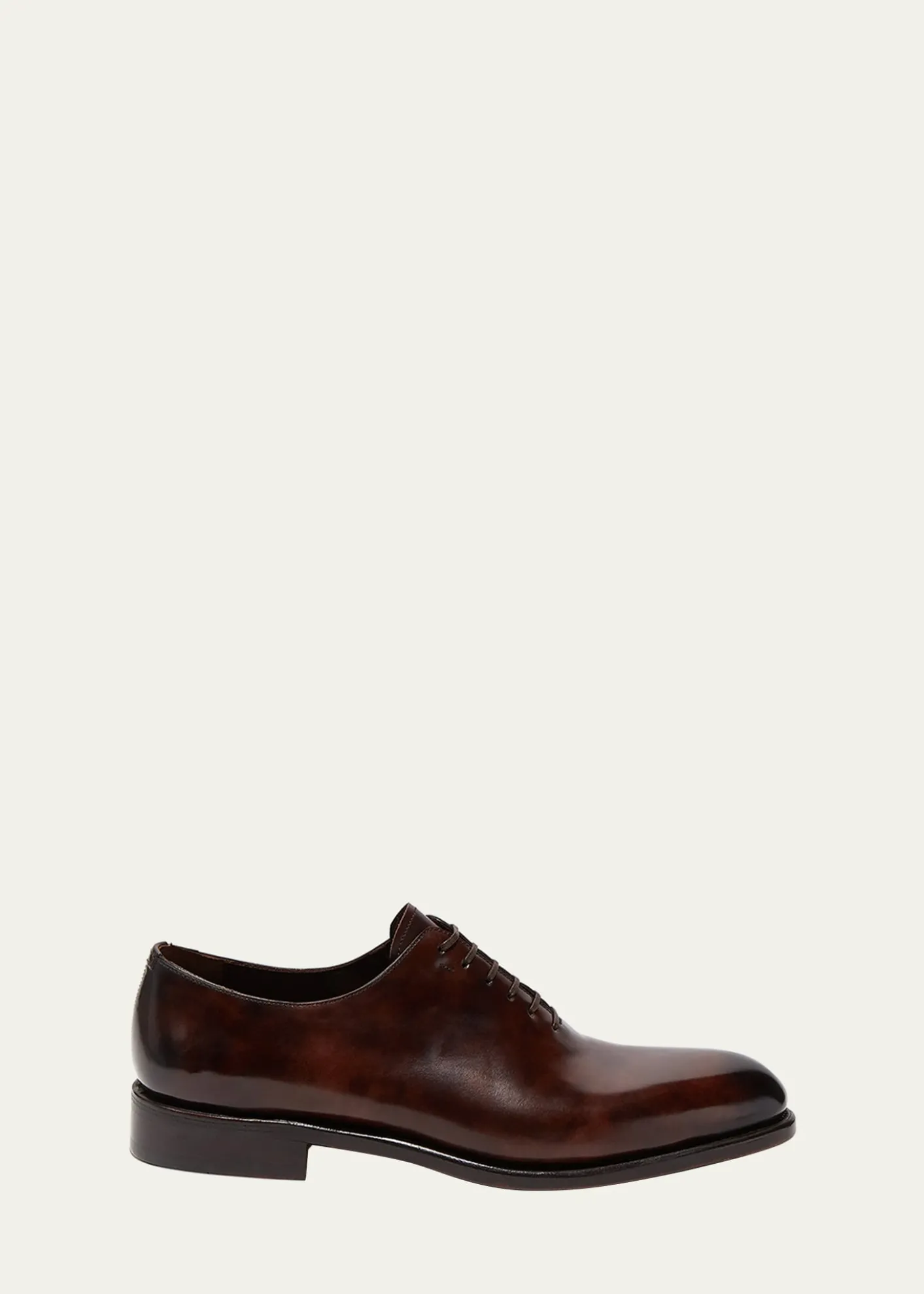FerragamoMen's Angiolo Tramezza Whole-Cut Leather Lace-Up Shoes