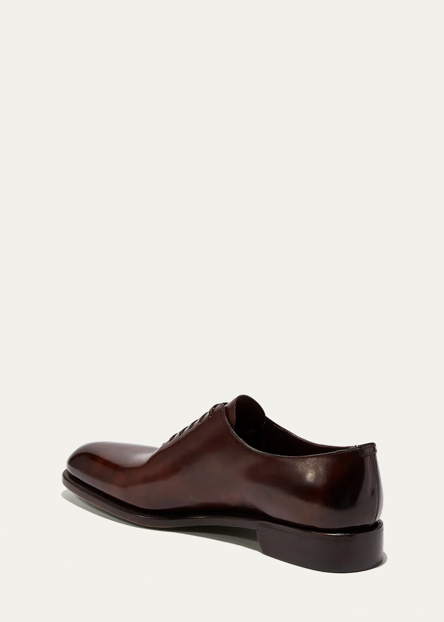 FerragamoMen's Angiolo Tramezza Whole-Cut Leather Lace-Up Shoes