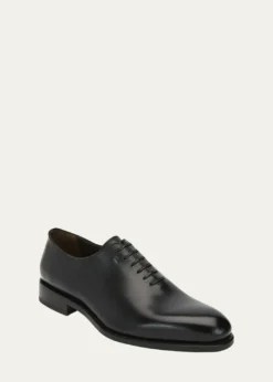 FerragamoMen's Angiolo Tramezza Whole-Cut Leather Lace-Up Shoes