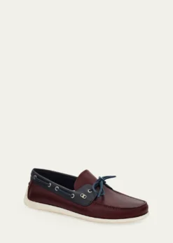 FerragamoMen's Bahia Bicolor Leather Boat Shoes