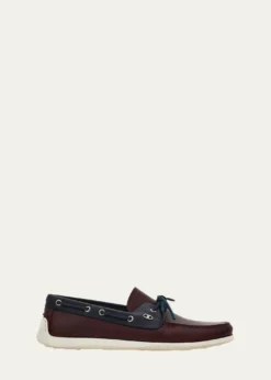 FerragamoMen's Bahia Bicolor Leather Boat Shoes