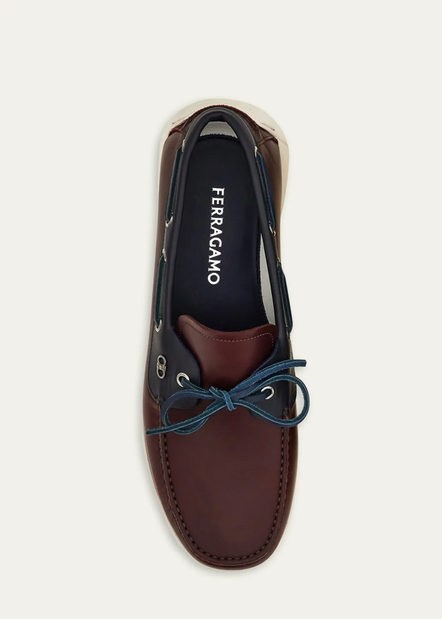 FerragamoMen's Bahia Bicolor Leather Boat Shoes