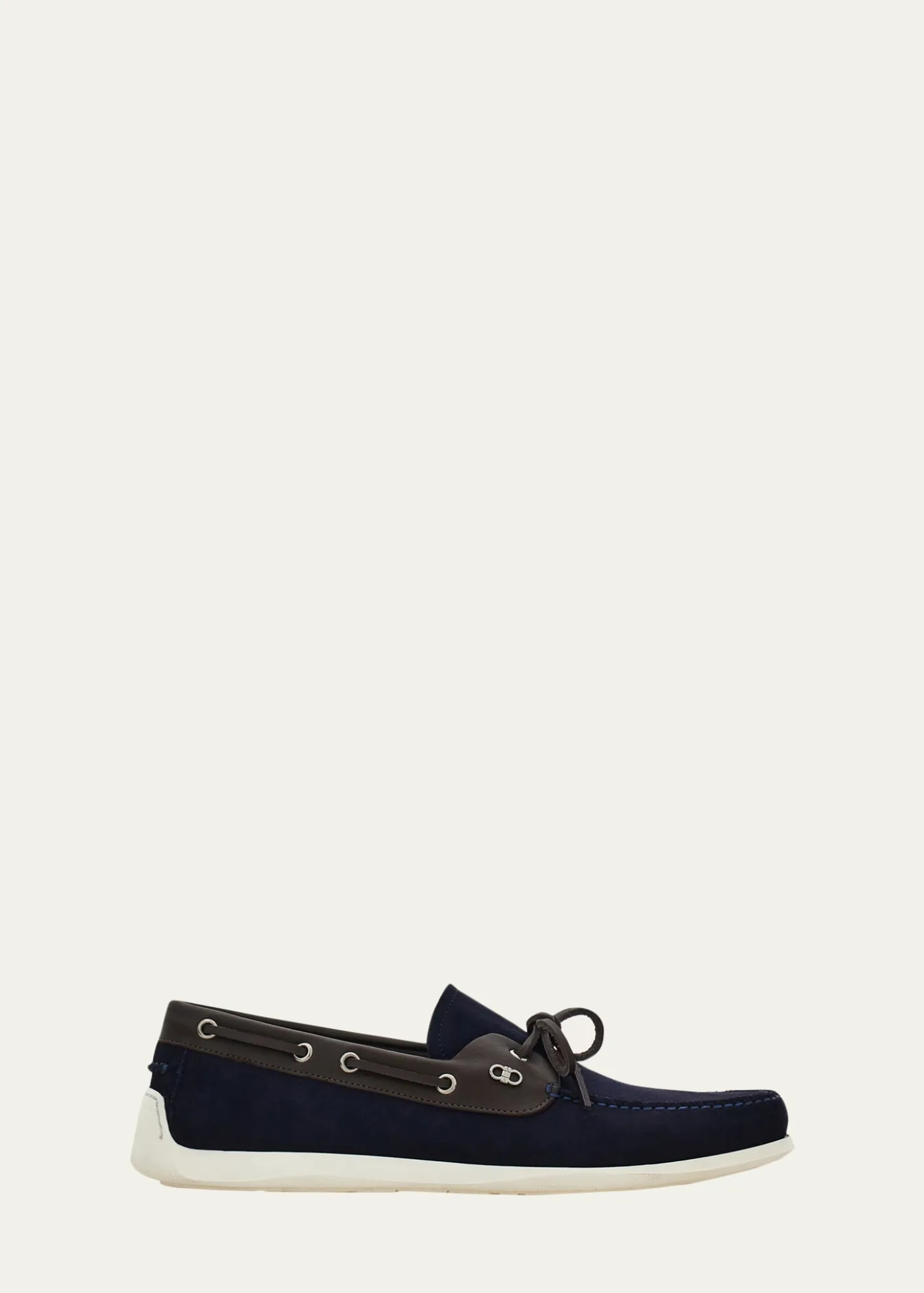 FerragamoMen's Bahia Suede Leather-Trim Boat Shoes