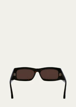 FerragamoMen's Classic Logo Acetate Rectangle Sunglasses, 57mm