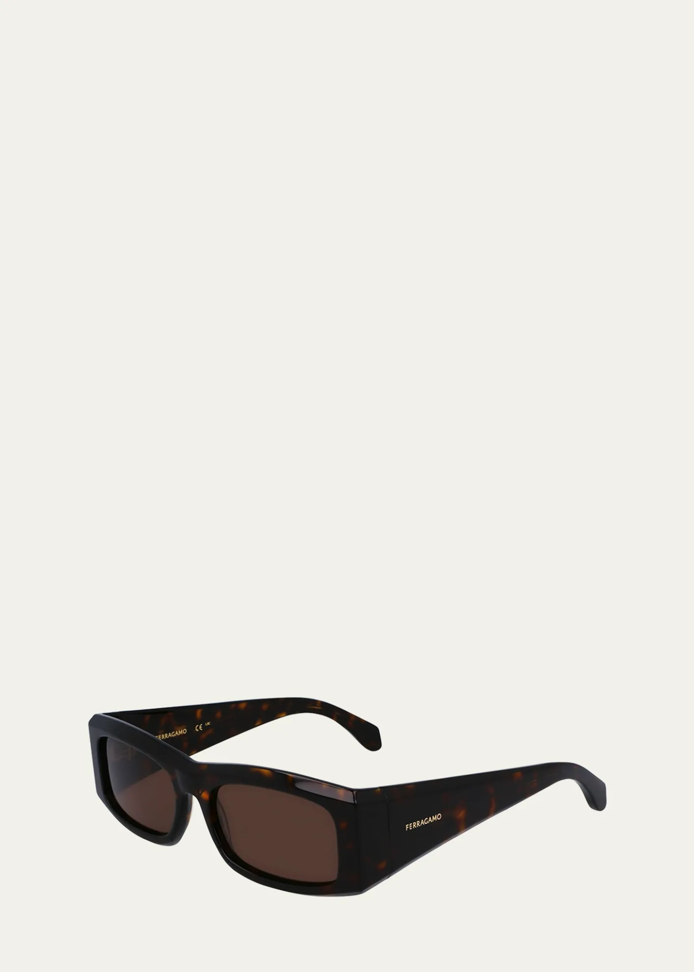FerragamoMen's Classic Logo Acetate Rectangle Sunglasses, 57mm