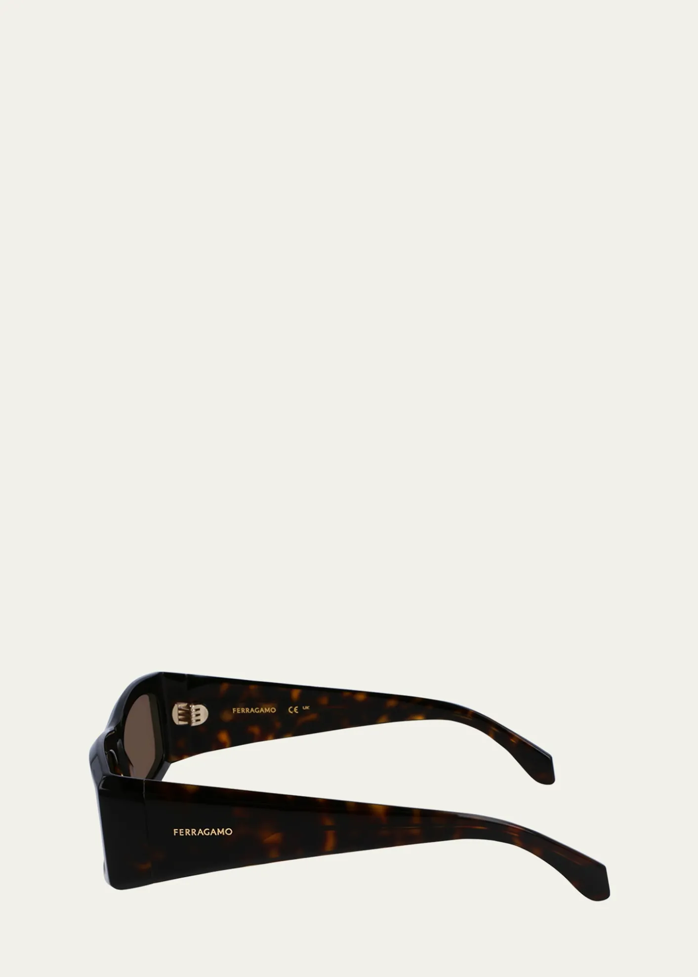 FerragamoMen's Classic Logo Acetate Rectangle Sunglasses, 57mm