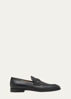 FerragamoMen's Desio Gancio Ornament Grained Leather Penny Loafers