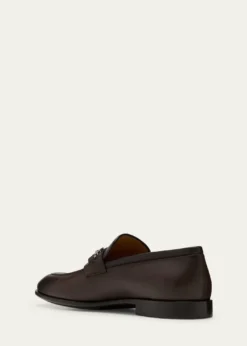 FerragamoMen's Foster Grained Leather Gancini Bit Loafers