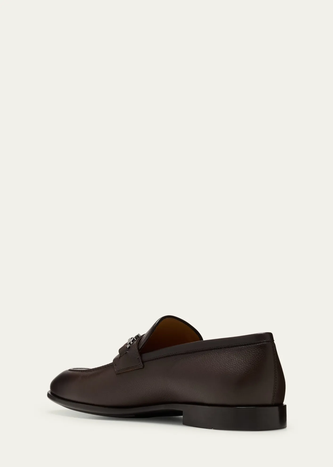FerragamoMen's Foster Grained Leather Gancini Bit Loafers