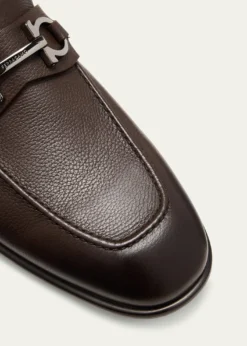 FerragamoMen's Foster Grained Leather Gancini Bit Loafers