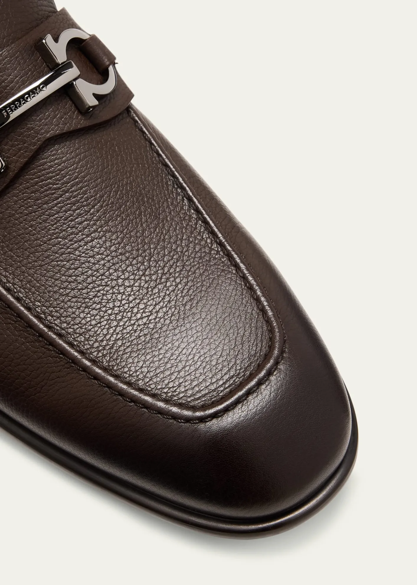 FerragamoMen's Foster Grained Leather Gancini Bit Loafers