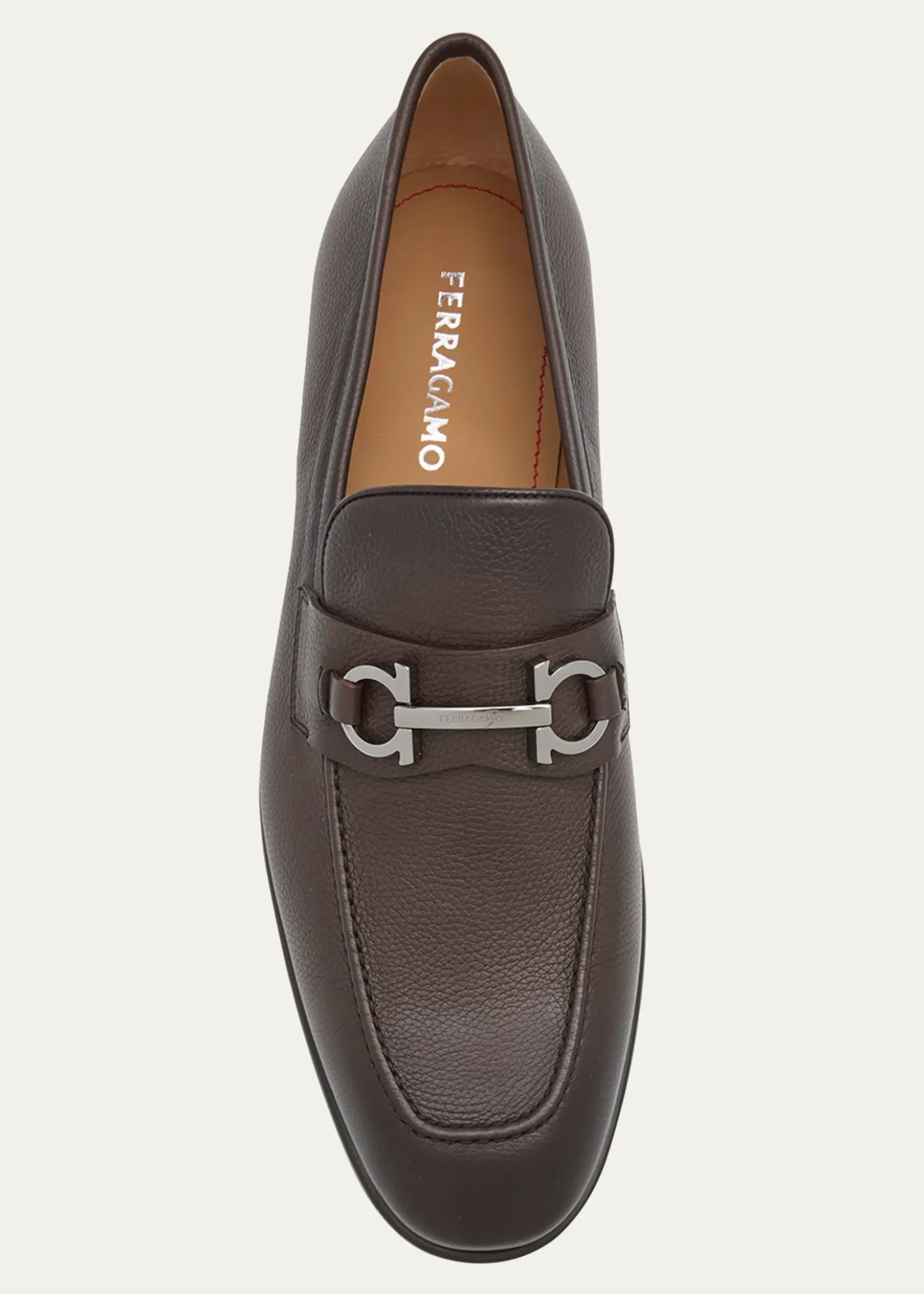 FerragamoMen's Foster Grained Leather Gancini Bit Loafers