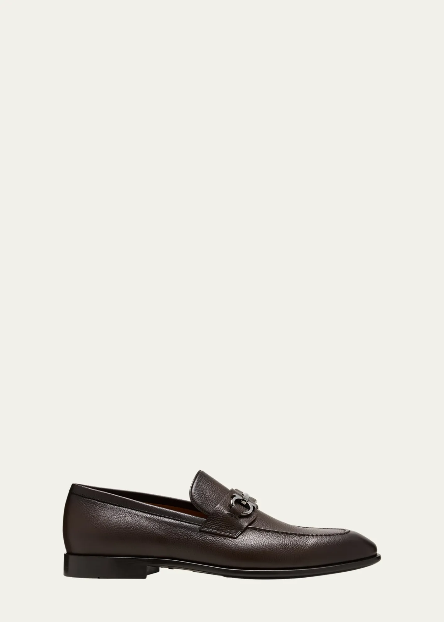 FerragamoMen's Foster Grained Leather Gancini Bit Loafers