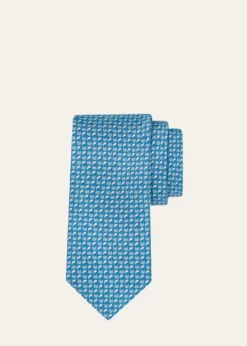 FerragamoMen's Fox Micro-Print Tie