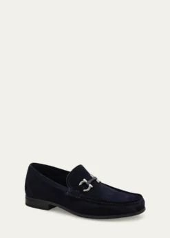 FerragamoMen's Grandioso Suede Gancio-Bit Loafers