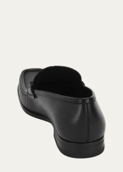 FerragamoMen's Leather Loafer with Reversible Gancini Ornament