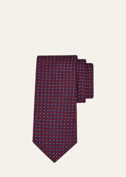 FerragamoMen's Micro-Geometric Jacquard Silk Tie