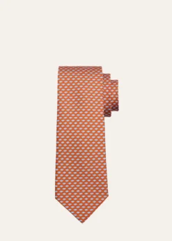 FerragamoMen's Micro-Graduation Cap Print Tie