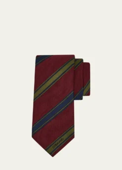 FerragamoMen's Multi-Stripe Logo Silk Tie