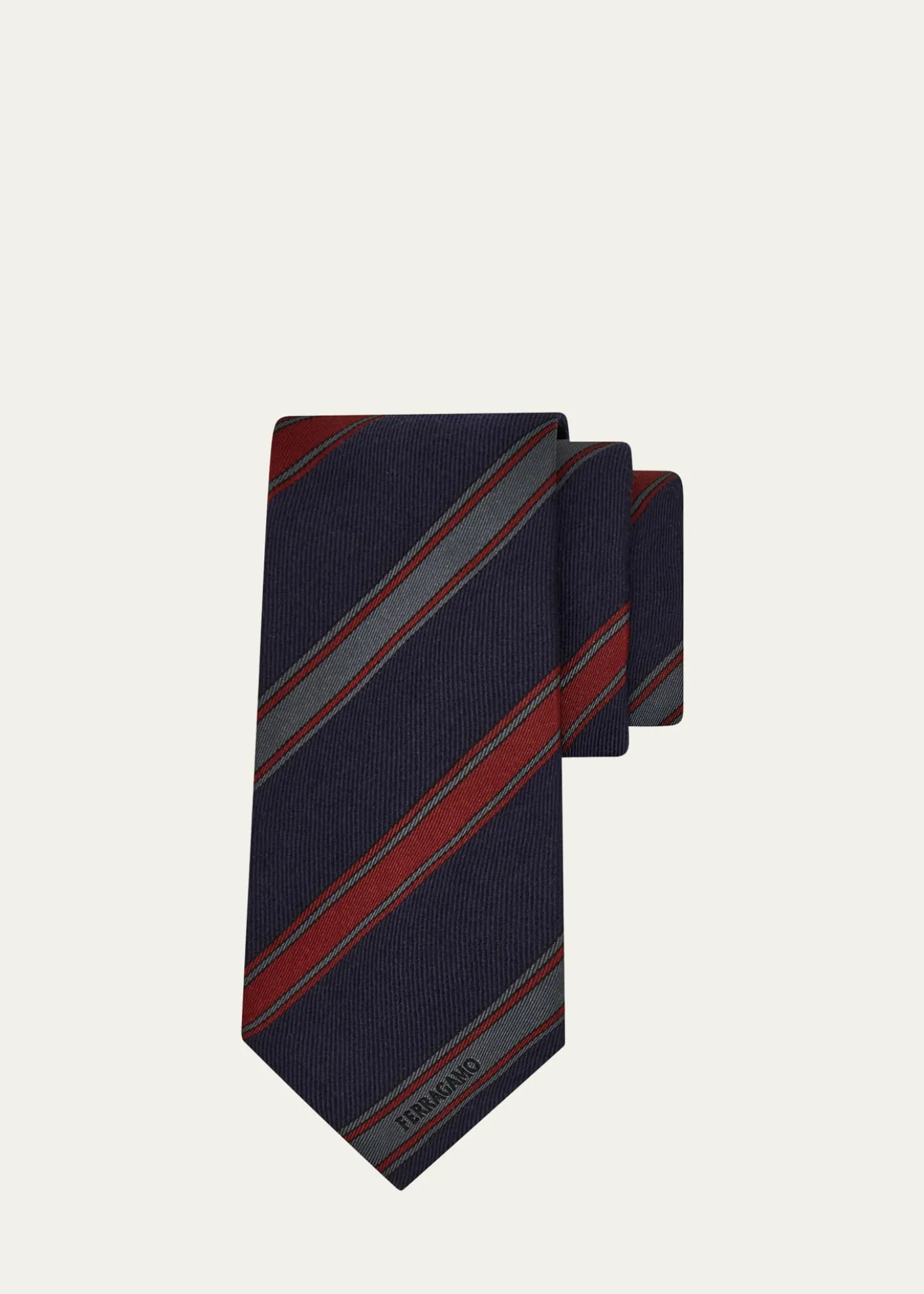 FerragamoMen's Multi-Stripe Logo Silk Tie