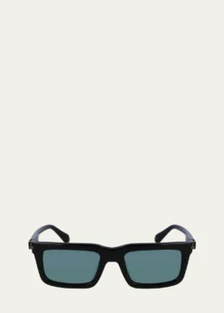 FerragamoMen's Prisma Modified Acetate Rectangle Sunglasses, 53mm