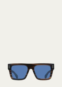 FerragamoMen's Rivets Acetate Square Sunglasses