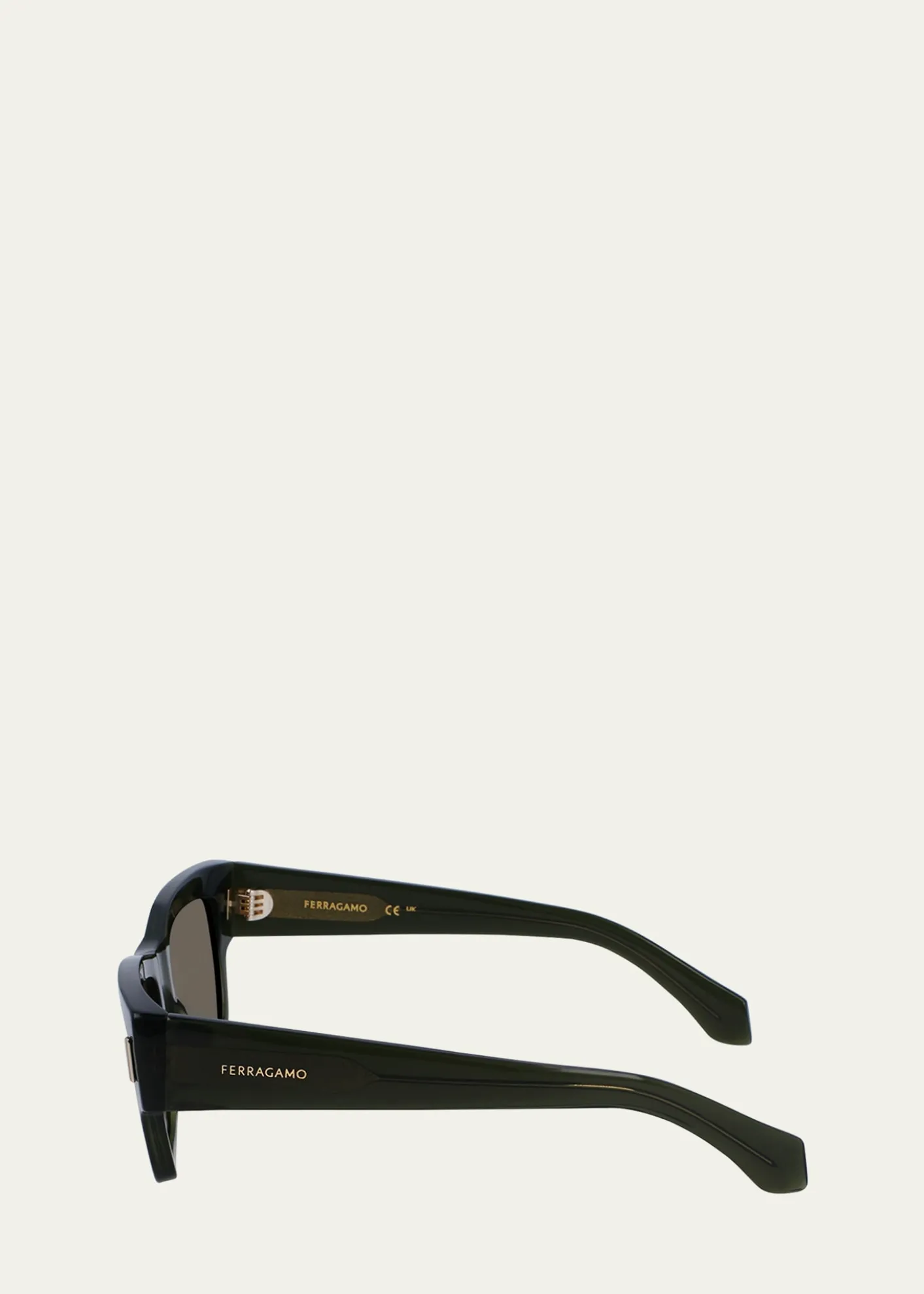 FerragamoMen's Rivets Acetate Rectangle Sunglasses, 53mm