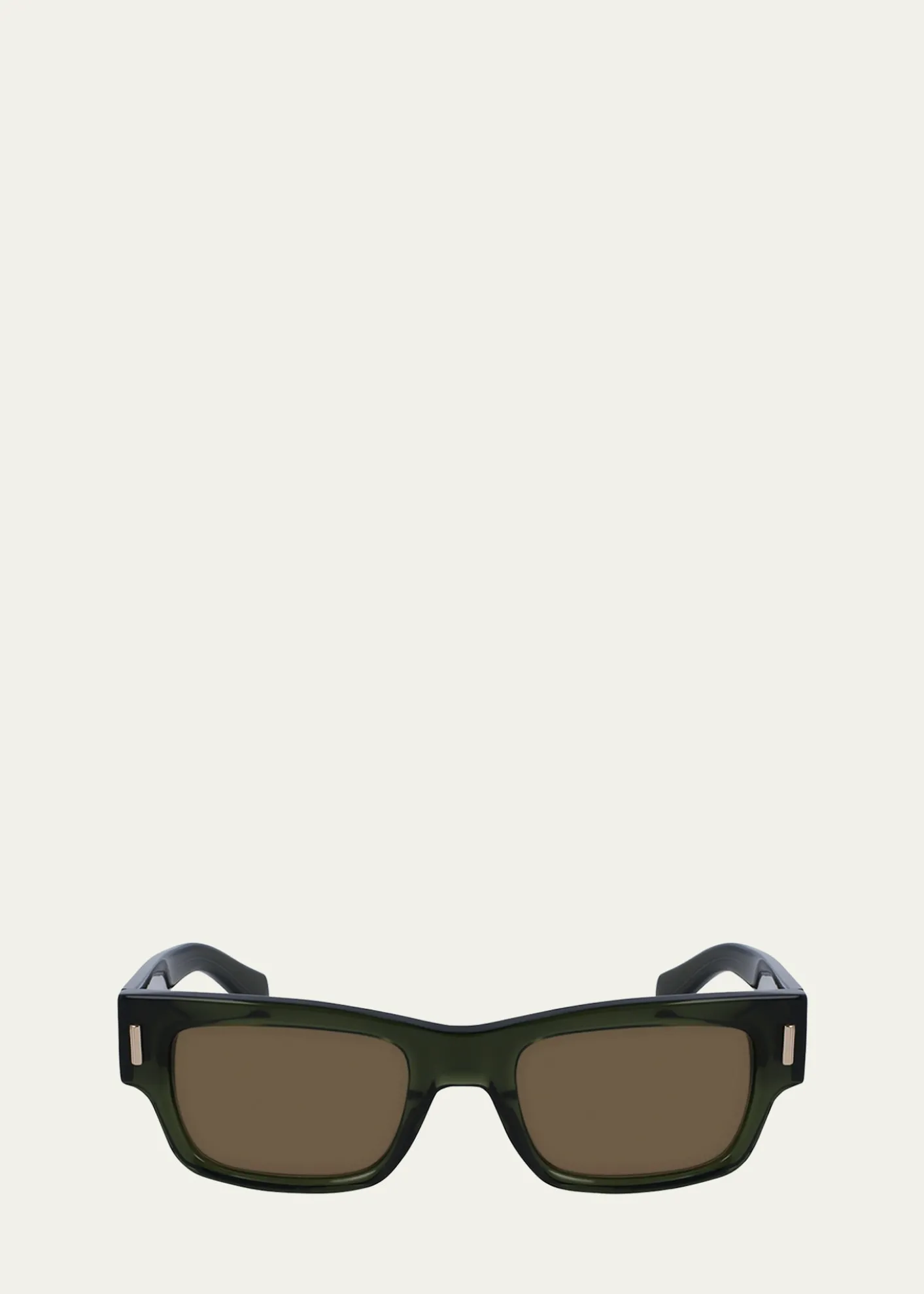 FerragamoMen's Rivets Acetate Rectangle Sunglasses, 53mm