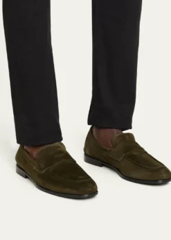 FerragamoMen's Suede Micro-Gancio Penny Loafers