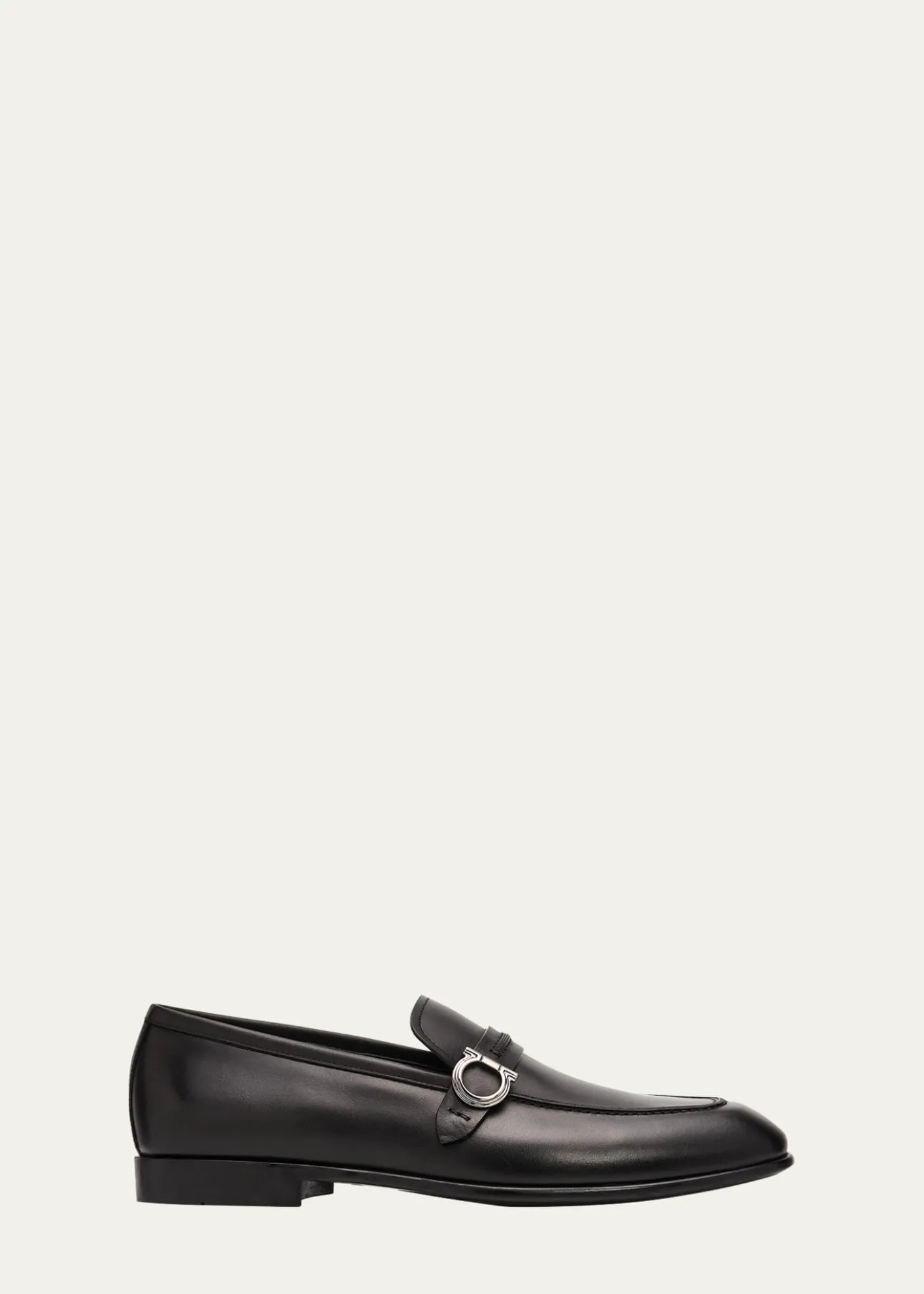FerragamoMen's Terence Calfskin Gancini Saddle-Strap Loafers