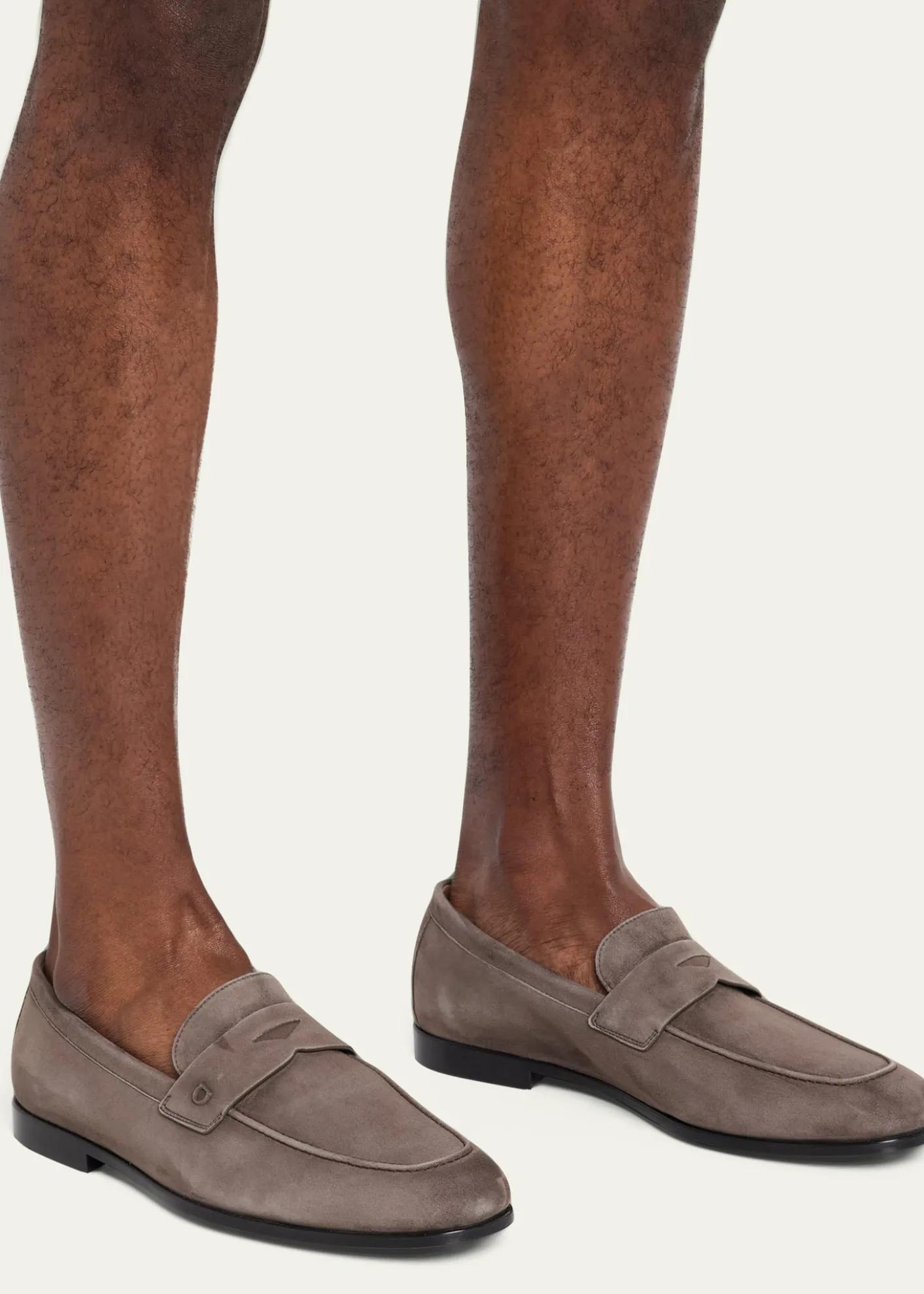 FerragamoMen's Tiberio Kid Suede Micro-Gancio Penny Loafers