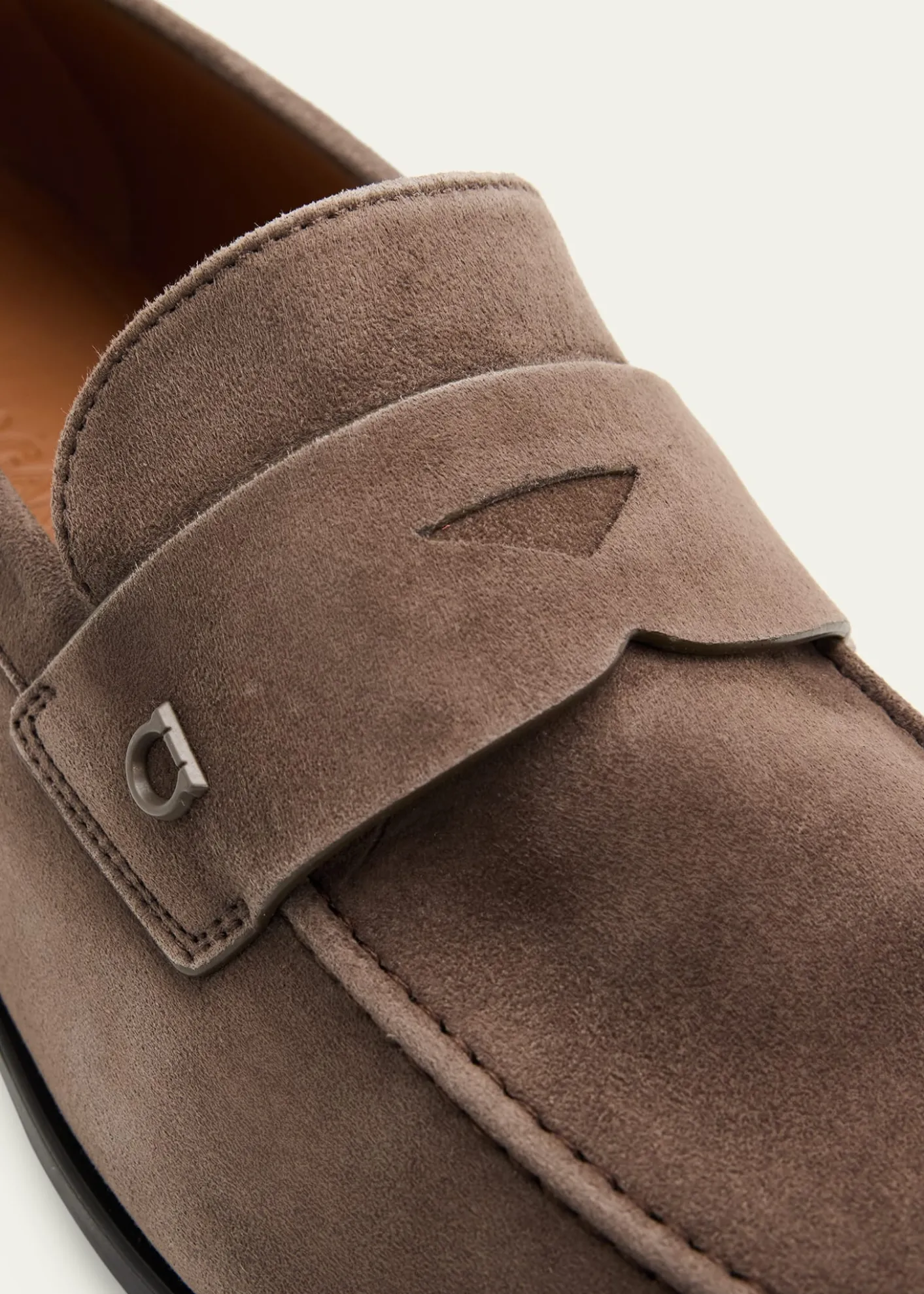 FerragamoMen's Tiberio Kid Suede Micro-Gancio Penny Loafers