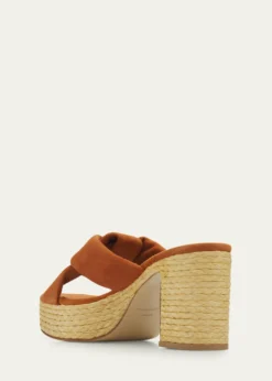Ferragamo85mm Douglas Leather Espadrille Platform Sandals
