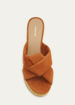 Ferragamo85mm Douglas Leather Espadrille Platform Sandals
