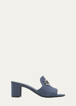 Ferragamo55mm Rexy Denim Mule Sandals