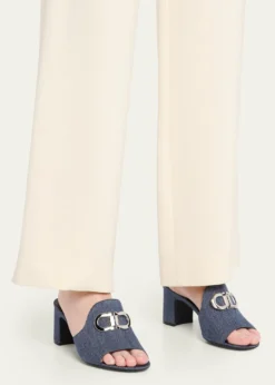 Ferragamo55mm Rexy Denim Mule Sandals
