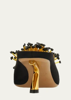 Ferragamo55mm Safi Beaded Satin Mules