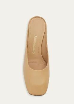 Ferragamo55mm Safi Leather S-Shaped Heel Mules