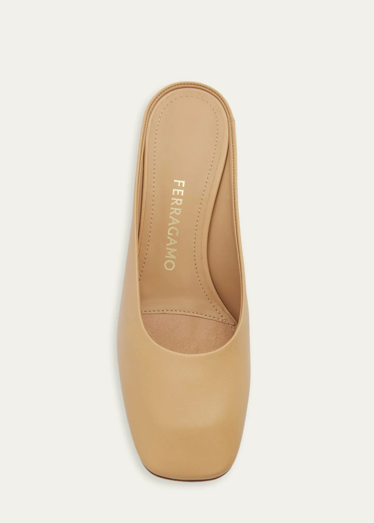 Ferragamo55mm Safi Leather S-Shaped Heel Mules