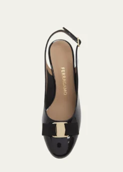 Ferragamo55mm Vetty Patent Leather Slingback Pumps