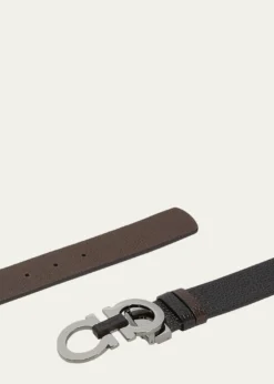 FerragamoMoufflon Adjustable & Reversible Double-Gancini Buckle Leather Belt