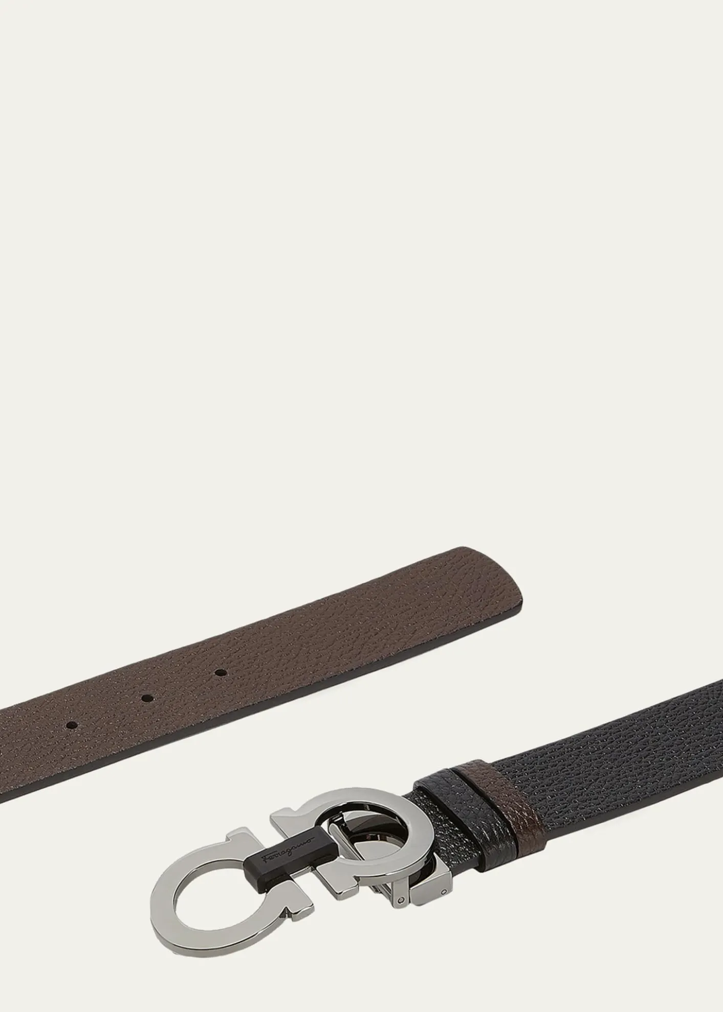 FerragamoMoufflon Adjustable & Reversible Double-Gancini Buckle Leather Belt