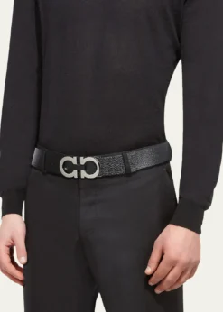 FerragamoMoufflon Adjustable & Reversible Double-Gancini Buckle Leather Belt