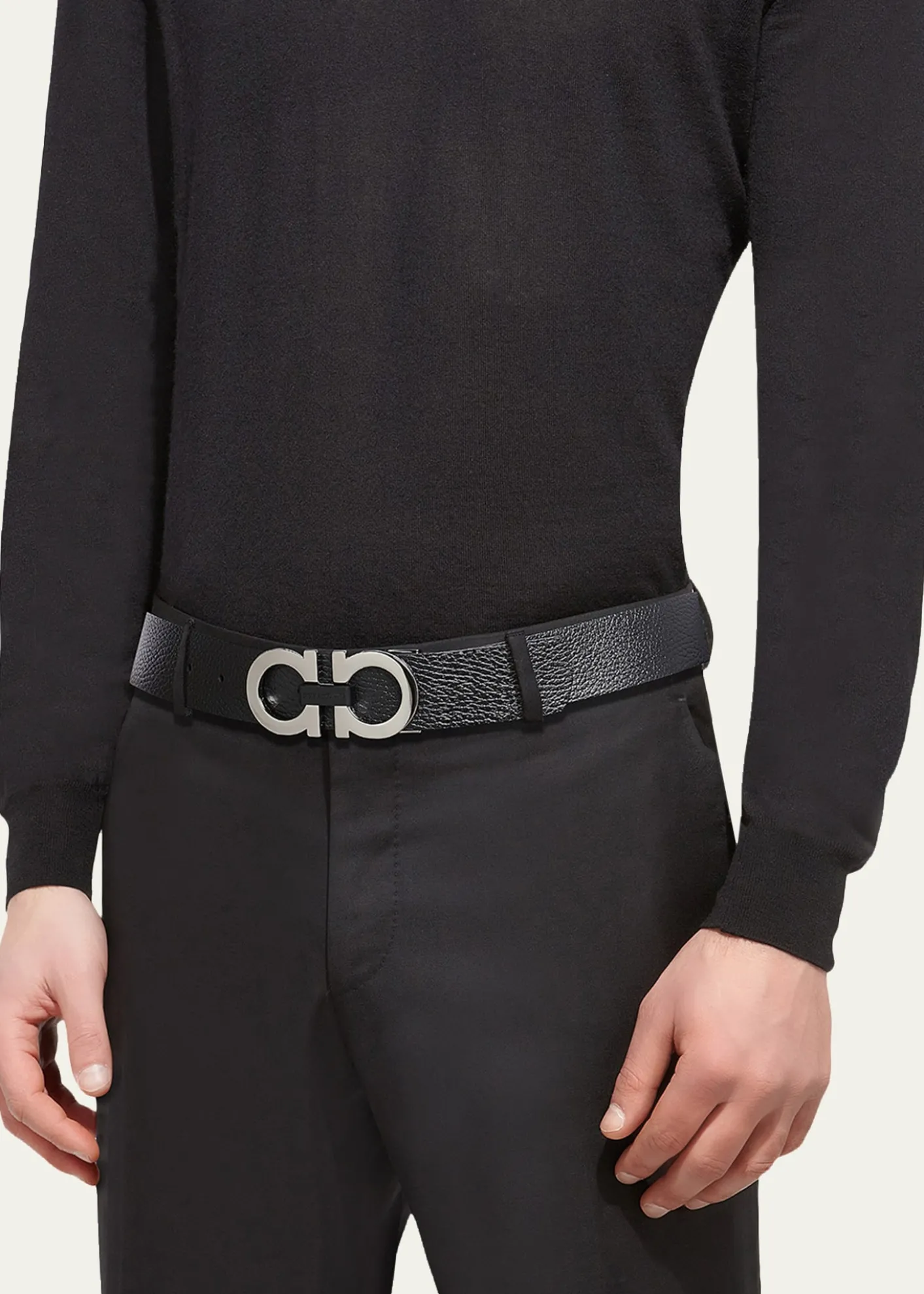 FerragamoMoufflon Adjustable & Reversible Double-Gancini Buckle Leather Belt